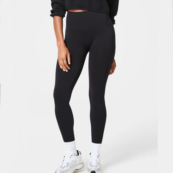 NWT SPANX Seamless Black Ankle Leggings Medium - Picture 1 of 4